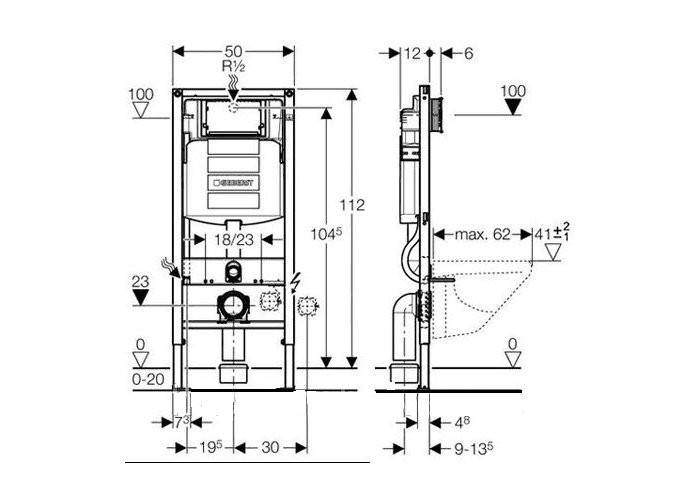 Инсталляция для унитаза Geberit Duofix 111.300.00.5