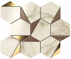 Мозаика Atlas Concorde Marvel Edge Gold Hex Brown-Calacatta 25.1 x 29 см