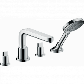 Смеситель на край ванны hansgrohe Metris S 31447000 на 4 отверстия, излив 22 см, хром