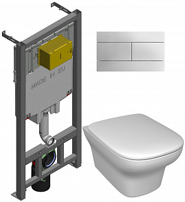 Комплект унитаз с инсталляцией Jacob Delafon Vox E21746RU-00 кнопка хром