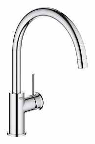 Смеситель для кухни Grohe BauClassic 31535001 с высоким C-образным изливом хром