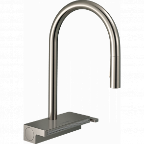 Смеситель для кухни hansgrohe Aquno Select M81, 170, 3jet, sBox 73831800 с вытяжным душем, сталь