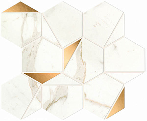 Мозаика Marvel Shine Calacatta Prestigio Gold Hex Shiny (A4WU) 25.1x29 от Atlas Concorde