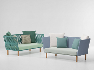 Софа Kettal Bitta Sofa 2 plazas patas madera