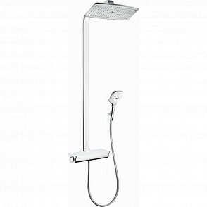 Душевая стойка с термостатом hansgrohe Raindance E Showerpipe 360 1jet EcoSmart 27286400 белый/хром