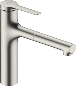 Смеситель для кухни hansgrohe Zesis M33 74801800 с вытяжным душем цвет сталь