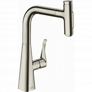 Смеситель для кухни hansgrohe Metris Select M71, 240, 2jet, sBox 73817800 с вытяжным душем сталь