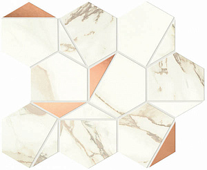 Мозаика Marvel Shine Calacatta Imperiale Gold Hex Shiny (A4WW) 25.1x29 от Atlas Concorde