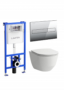 Комплект унитаз ПЭК Laufen Pro 8.6996.6.000.000.R с инсталляцией