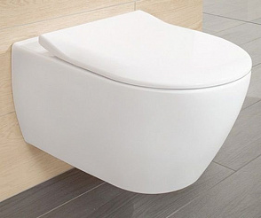 Подвесной унитаз Villeroy&Boch Subway 2.0 5614R201 (5614R001+9M78S101) с сиденьем