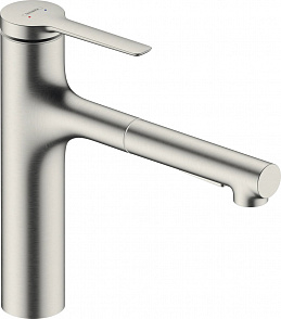 Смеситель для кухни hansgrohe Zesis M33 74801800 с вытяжным душем цвет сталь