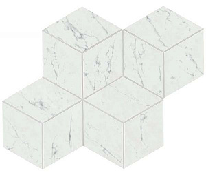 Мозаика керамогранит Marvel Stone Carrara Pure Mosaico Esag. Lapp. (AS2J ) 30x35 от Atlas Concorde