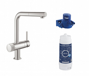 Смеситель для кухни GROHE Blue Pure Minta 119707 с функцией фильтрации, суперсталь