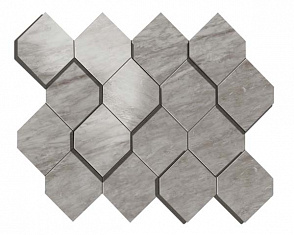 Мозаика керамогранит Marvel Stone Bardiglio Grey Mosaico Esagono 3D (AS39) 28.2x35.3 от Atlas Concorde