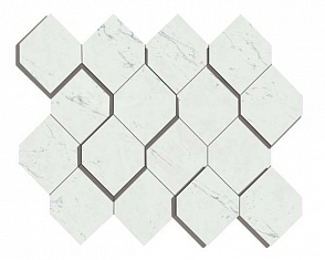 Мозаика керамогранит Marvel Stone Carrara Pure Mosaico Esagono 3D (AS4A) 28.2x35.3 от Atlas Concorde