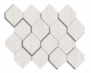 Мозаика керамогранит Marvel Stone Bianco Dol. Mosaico Esagono 3D (AS36) 28.2x35.3 от Atlas Concorde