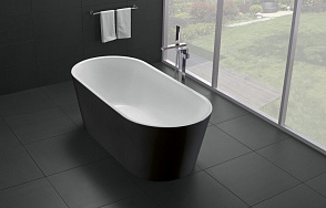 Акриловая ванна BelBagno 180x80 BB71-1800-NERO-W0 черно-белая, без перелива