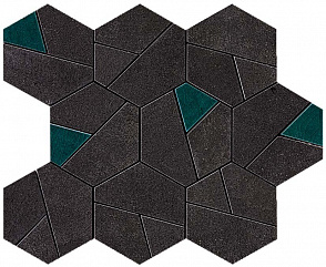 Мозаика Atlas Concorde Boost Tarmac Mosaico Hex Jade 25 x 28.5 см