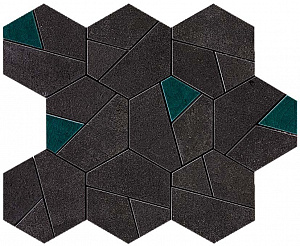 Мозаика Atlas Concorde Boost Tarmac Mosaico Hex Jade 25 x 28.5 см