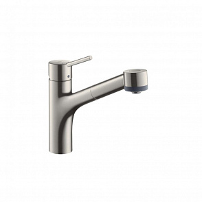 Смеситель для кухни hansgrohe Talis M52, 170, 2jet 73860800 с вытяжным душем сталь