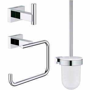 Набор аксессуаров для ванной Grohe Essentials Cube 40757001 ершик, держатель бумаги, крючок. хром