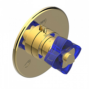 Переключатель для душа THG Ptale de Cristal bleu U6B.F01.48M2SB золото