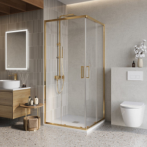 Душевой уголок BelBagno Luce LUCE-A-2-90-C-ORO золото