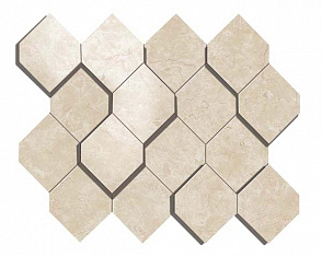 Мозаика керамогранит Marvel Stone Cream Prestige Mosaico Esagono 3D (AS38) 28.2x35.3 от Atlas Concorde