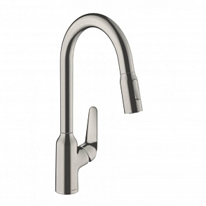 Смеситель для кухни hansgrohe Focus M42 71800800 с вытяжным душем, сталь