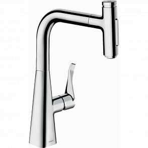 Смеситель для кухни hansgrohe Metris Select M71, 240, 2jet, sBox 73817000 с вытяжным душем, хром