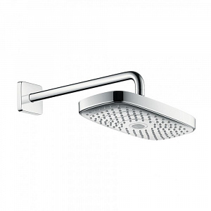 Верхний душ hansgrohe Raindance Select E 300 2jet EcoSmart 26609400 9 л/мин с держателем белый/хром