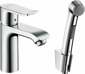 Смеситель для раковины hansgrohe Metris 31285000 с гигиеническим душем