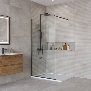 Душевая перегородка BelBagno Kraft KRAFT-L-1-110-C-NERO черный