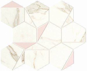 Мозаика Marvel Shine Calacatta Prestigio Rose Hex Silk (A4WS) 25.1x29 от Atlas Concorde