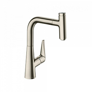 Смеситель для кухни hansgrohe Talis Select M51 73852800 с вытяжным изливом, сталь