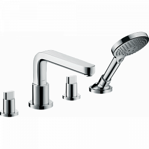 Смеситель на край ванны hansgrohe Metris S 31447000 на 4 отверстия, излив 22 см, хром