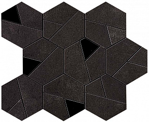 Мозаика Atlas Concorde Boost Tarmac Mosaico Hex Black 25 x 28.5 см