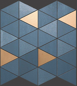 9MDU MEK | BLUE MOSAICO DIAMOND GOLD WALL