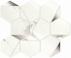 Мозаика Marvel Shine Statuario Supremo Platino Hex Shiny (A4WV) 25.1x29 от Atlas Concorde